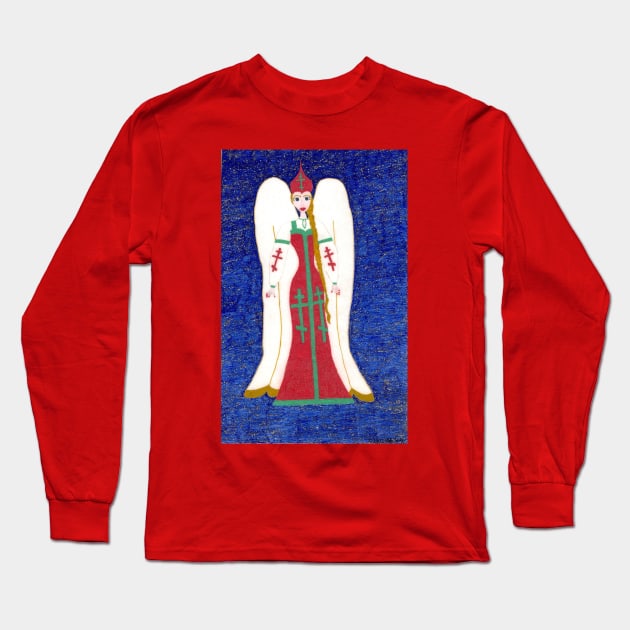 Russian Orthodox Angel Long Sleeve T-Shirt by DebiCady